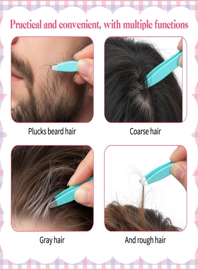 Bruislard Mini Eyebrow Tweezers Set for Women Facial Hair, Professional Slant Tip and Pointed Eyebrow Tweezer Precision Plucking Daily Beauty Tool for Ingrown Hair, Facial Hairs and Splinter Removal - Image 4