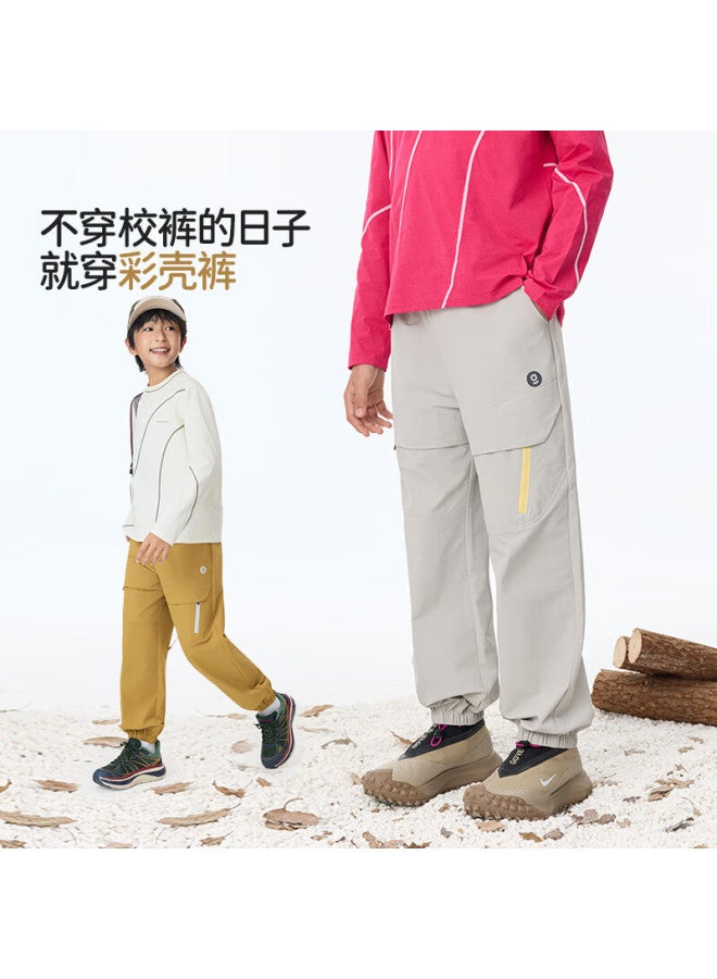 Onmygame Color Shell Series Children's Lightweight Outdoor Sports Pants Autumn Season, Black, Size 120 - Image 4