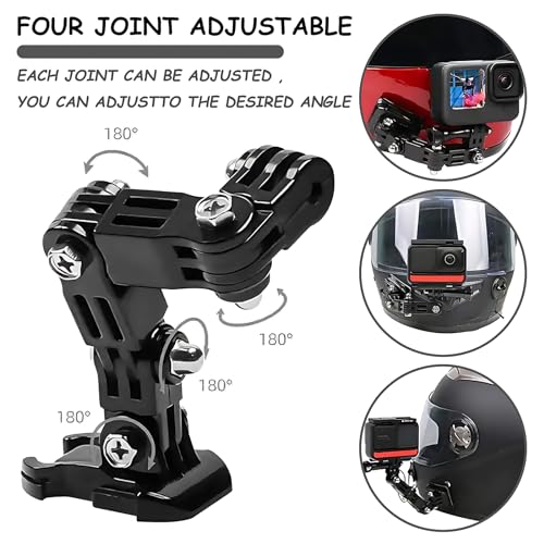 Sruim Motorcycle Helmet Chin Mount Kit for Insta360 ACE Pro X5 X4 X3 X2 X, DJI Osmo Action, Gopro Hero, Campark, YI and More Action Camera with Extra Camera Tethers, Mount Bases and Adhesive Pads - Image 4