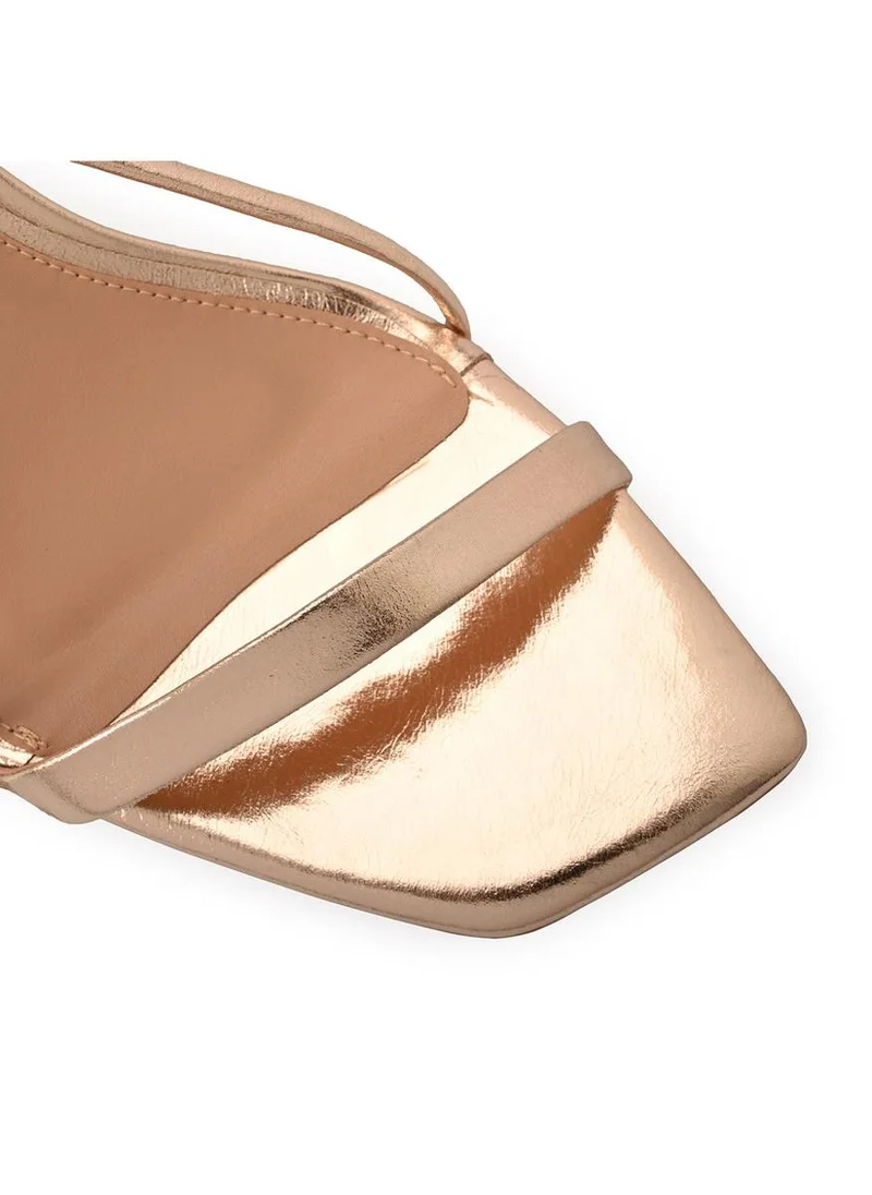 Carmen Steffens  Golden Gold Block Heel Sandal for Women | Best Price UAE