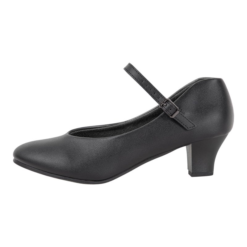 Dynadans Women's Character Shoe Ankle Strap 1.5'' Latin Dance Shoes Black 8 - Image 3