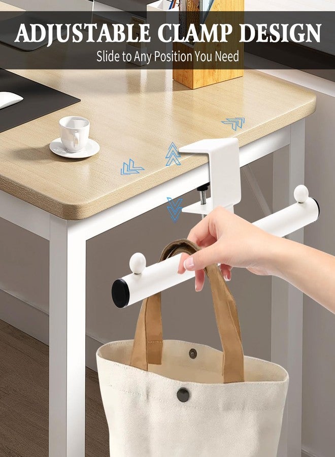 Gelobo Heavy-Duty Bag Hook for Desk or Table - Alloy 80lbs Capacity Backpack Holder, Purse Hook for Table & Handbag Hanger, Space-Saving Organizer for Classroom, Dorm, Office Desk Accessories (White) - Image 3