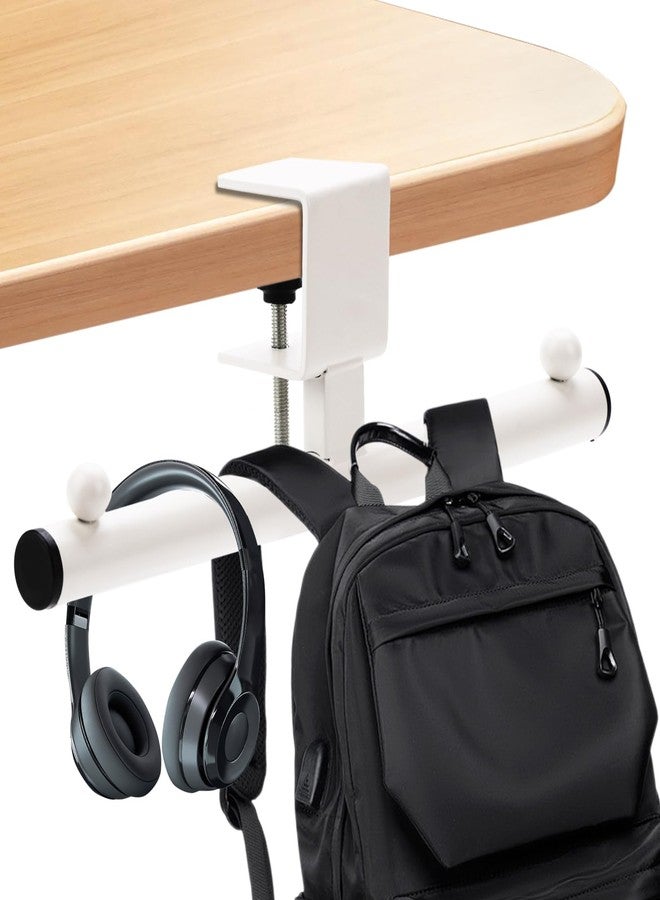 Gelobo Heavy-Duty Bag Hook for Desk or Table - Alloy 80lbs Capacity Backpack Holder, Purse Hook for Table & Handbag Hanger, Space-Saving Organizer for Classroom, Dorm, Office Desk Accessories (White) - Image 1