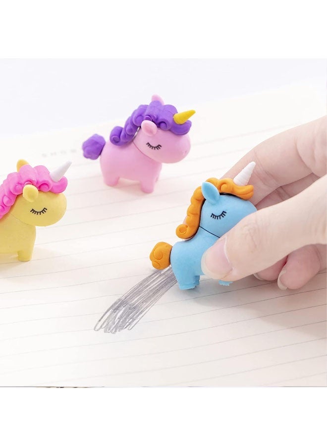 3 PCS Unicorn Erasers, Mini Erasers for Kids Play Prize Party, Carnival and School Supplies - Image 5