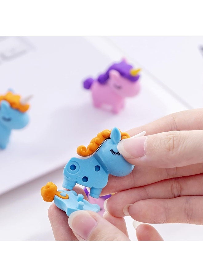 3 PCS Unicorn Erasers, Mini Erasers for Kids Play Prize Party, Carnival and School Supplies - Image 4