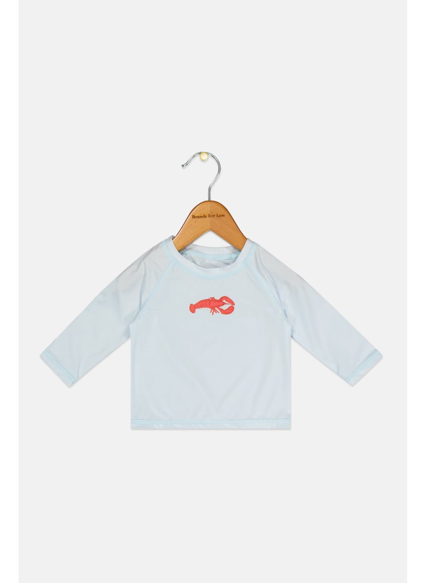 Starting Out - Toddlers Boy Graphic Print Long Sleeves Rashguard, Light Blue - Image 1