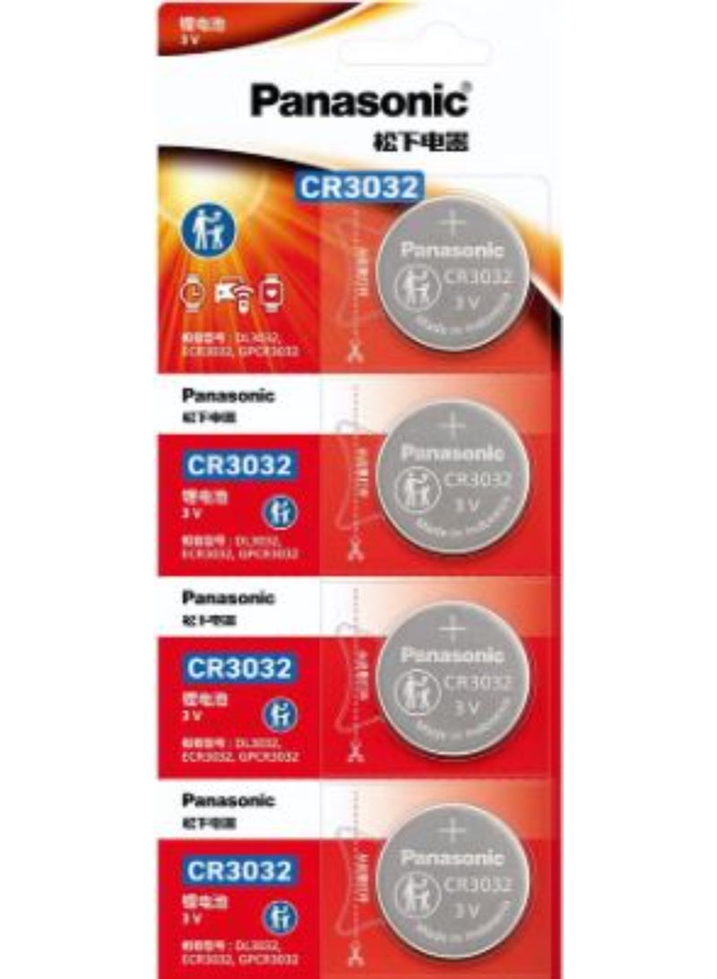 4-Pieces Panasonic CR3032 Lithium 3V Indonesia Batteries
