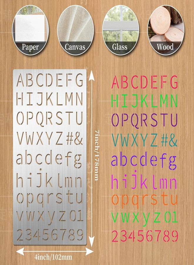 Eageus 8 Pcs Metal Letter Stencils Wood Burning Stencil Lettering Stencils, Small Reusable Alphabet Painting Template for Carving Drawing Engraving Journal Pyrography Craft(Letter Style) - Image 5
