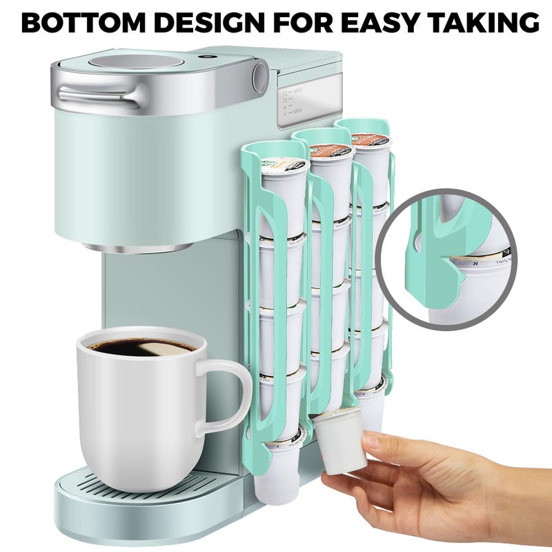 kedofa K Cup Holder for Keurig: Coffee Pod Holder for Counter Small Space - Kcup holders for Wall Mount (3, Oasis Blue) - Image 2