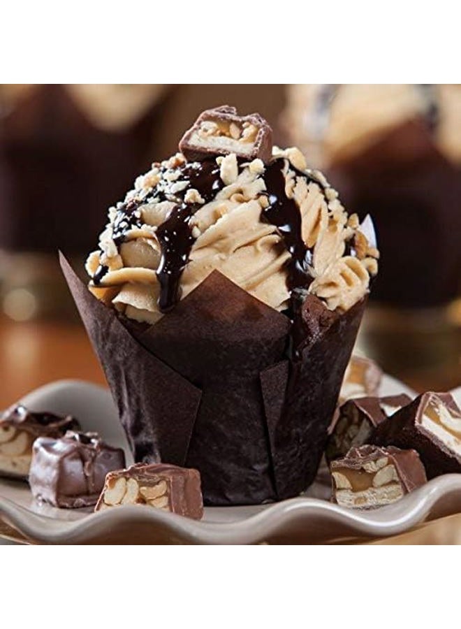Hoffmaster 611117 Tulip Cup Cupcake Wrapper/Baking Cup, 2" Diameter x 3-1/2" Height, Small, Chocolate (Pack of 1000) - Image 2