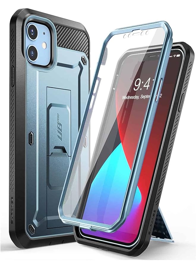 سوبكيس حافظة سلسلة Unicorn Beetle Pro لهاتف iPhone 12 Mini (إصدار 2020) مقاس 5.4 بوصة، واقي شاشة مدمج لكامل الجسم (أزرق سماوي) - Image 1