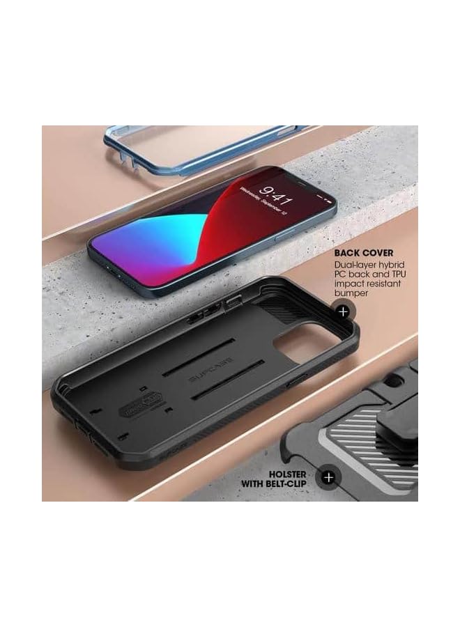 سوبكيس حافظة سلسلة Unicorn Beetle Pro لهاتف iPhone 12 Mini (إصدار 2020) مقاس 5.4 بوصة، واقي شاشة مدمج لكامل الجسم (أزرق سماوي) - Image 5