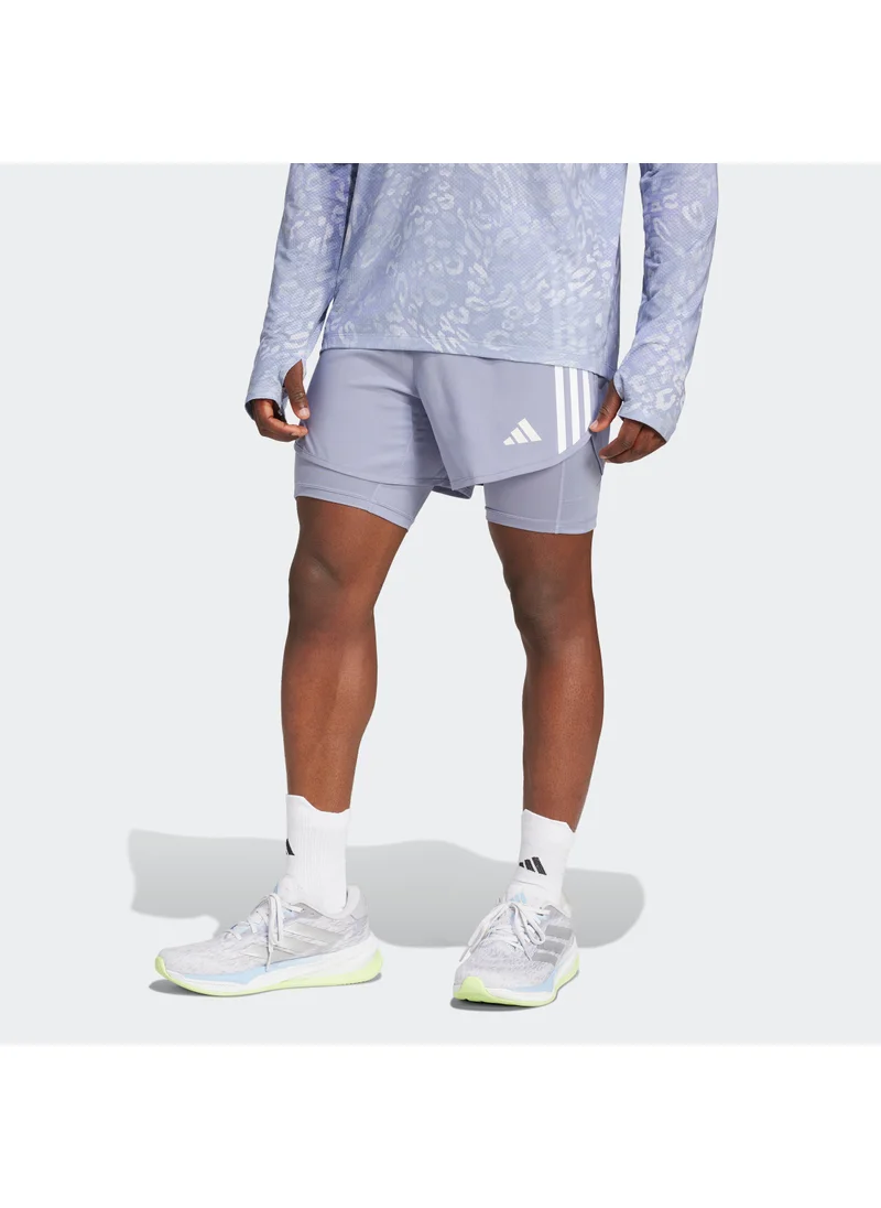 Adidas 2In1 Own The Run 3 Stripe Shorts