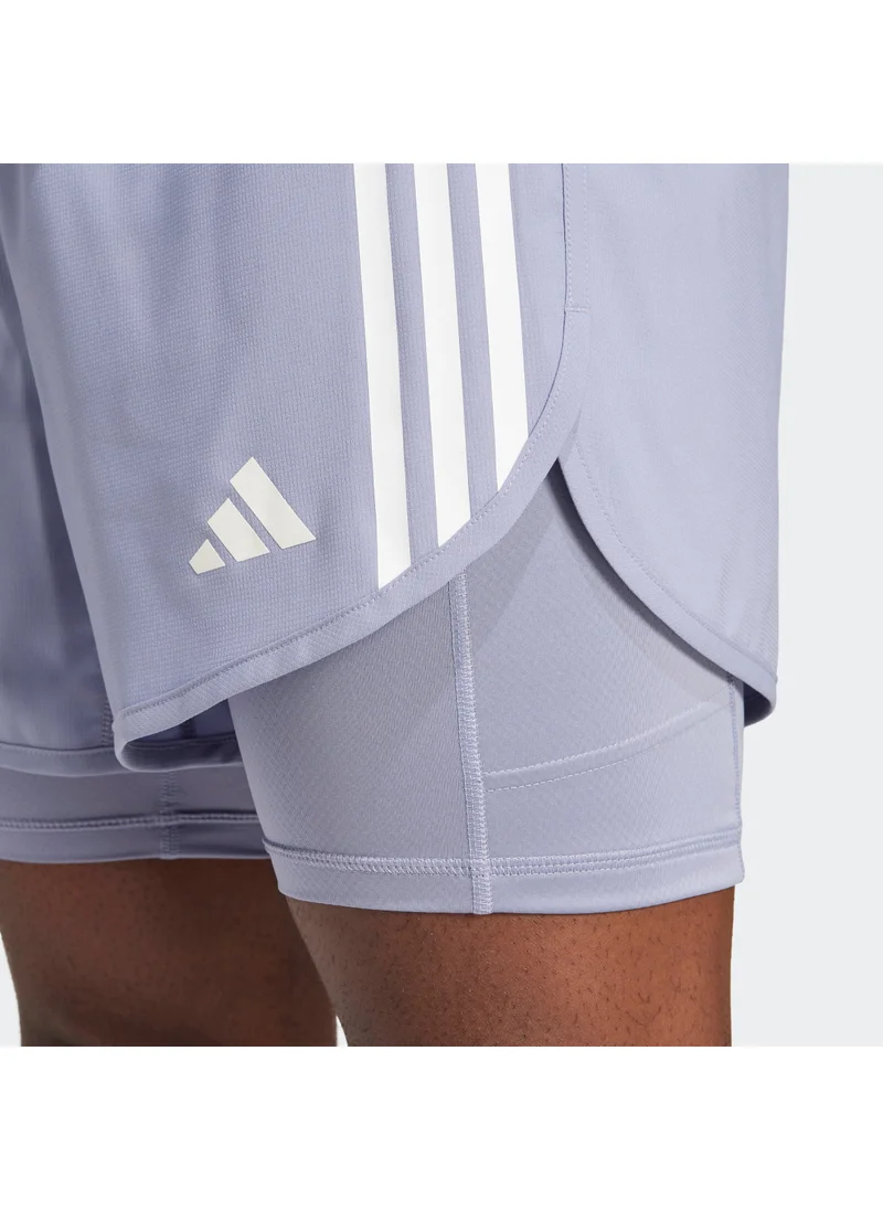 Adidas 2In1 Own The Run 3 Stripe Shorts