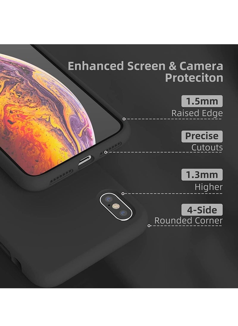Compatible with iPhone Xs Max Case Liquid Silicone, Soft Gel Rubber Full Body Protective Cover with Microfiber Lining, Phone Case for iPhone Xs Max 6.5 Inch, Black - Image 4