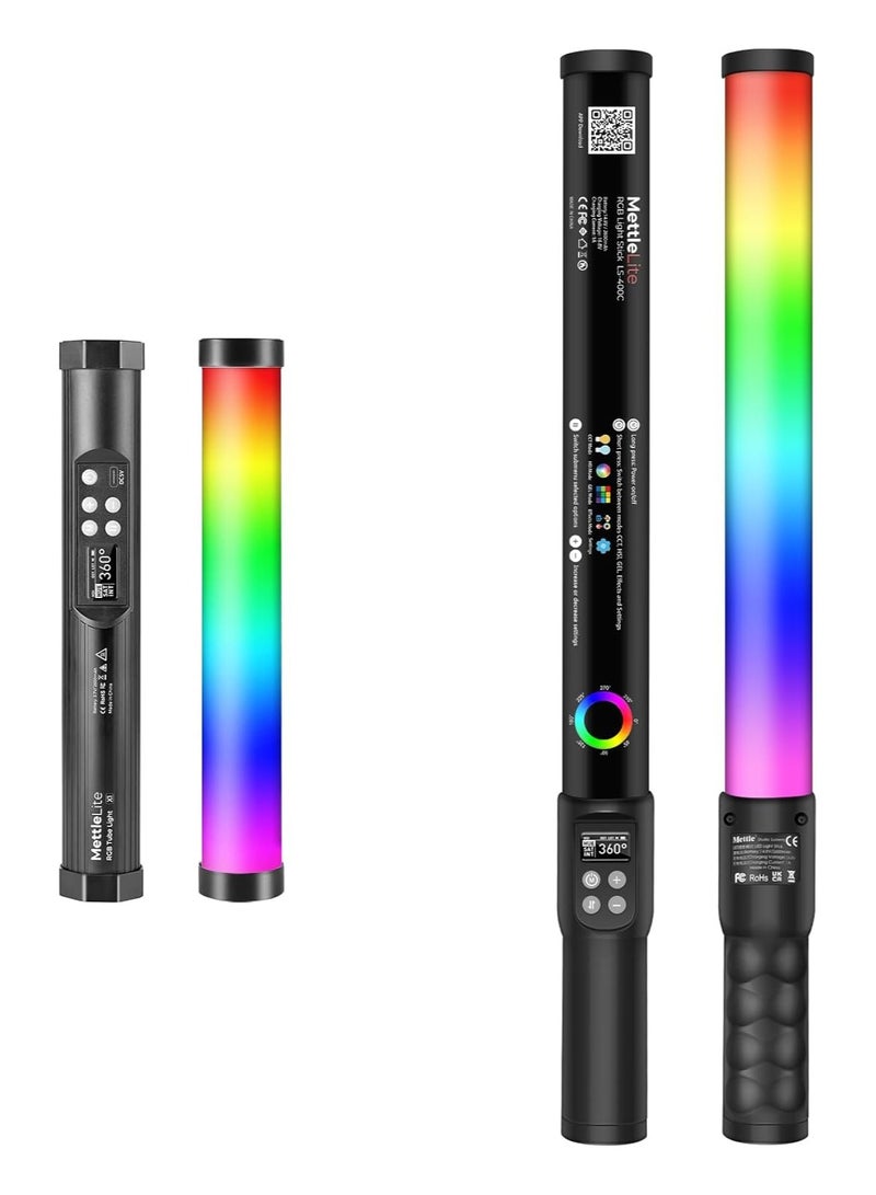 ليكسيس مجموعة مصابيح LED TLX1 RGB Tube Light وLS400C RGB Light Stick LED Video Light بالألوان الكاملة مع التحكم في التطبيق RGB CCT HSI Mode - Image 1