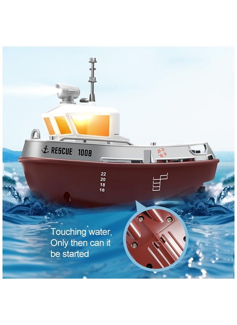 General RC Boat 1/144 2.4Ghz for Pools and Lakes High-Speed Remote Control Boat Ship with Dual Motor and LED Light Boats Water Toys - RTR Version  - Image 3