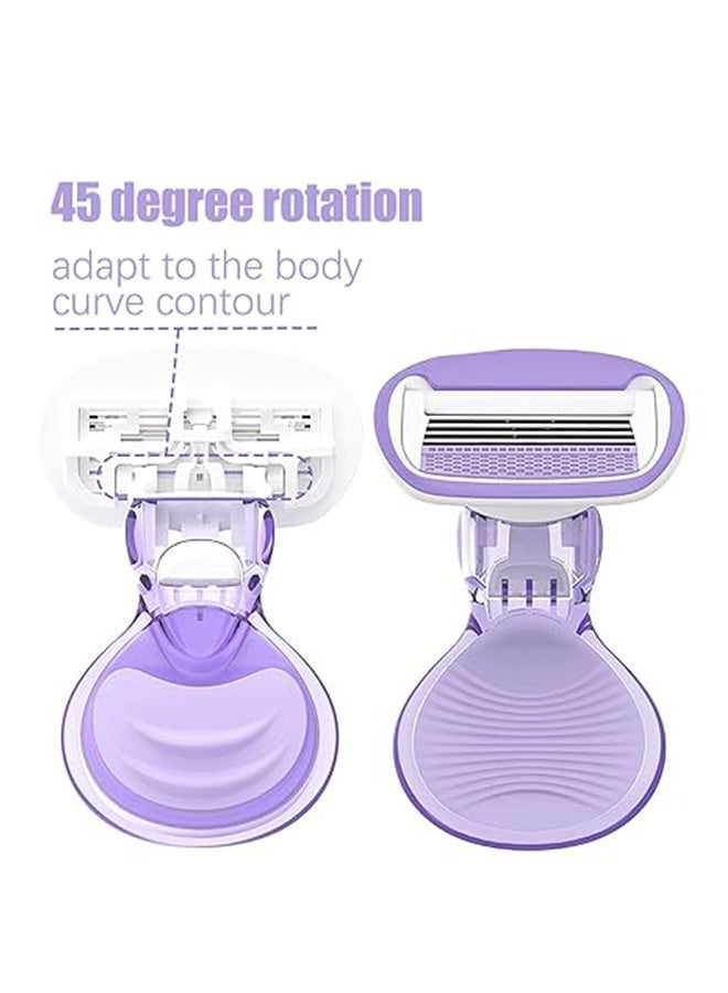 أولو شفرات حلاقة للسفر للنساء، 1 قطعة، ماكينة حلاقة للبشرة الحساسة، 2 عبوات حلاقة صغيرة، أساسيات عطلات الشاطئ (أرجواني) - Image 2