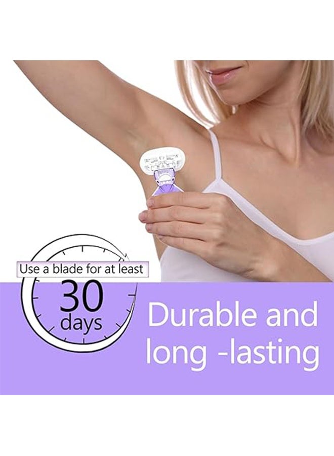 أولو شفرات حلاقة للسفر للنساء، 1 قطعة، ماكينة حلاقة للبشرة الحساسة، 2 عبوات حلاقة صغيرة، أساسيات عطلات الشاطئ (أرجواني) - Image 4