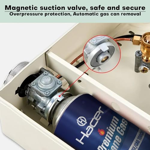 Hacer Portable Camping Stove with Butane Gas Cylinder, Lightweight Gas Burner with Carrying Case for Outdoor, Hiking, Trekking & Outdoor Travel (Random, Stove with 2 Butane Refill) - Image 3