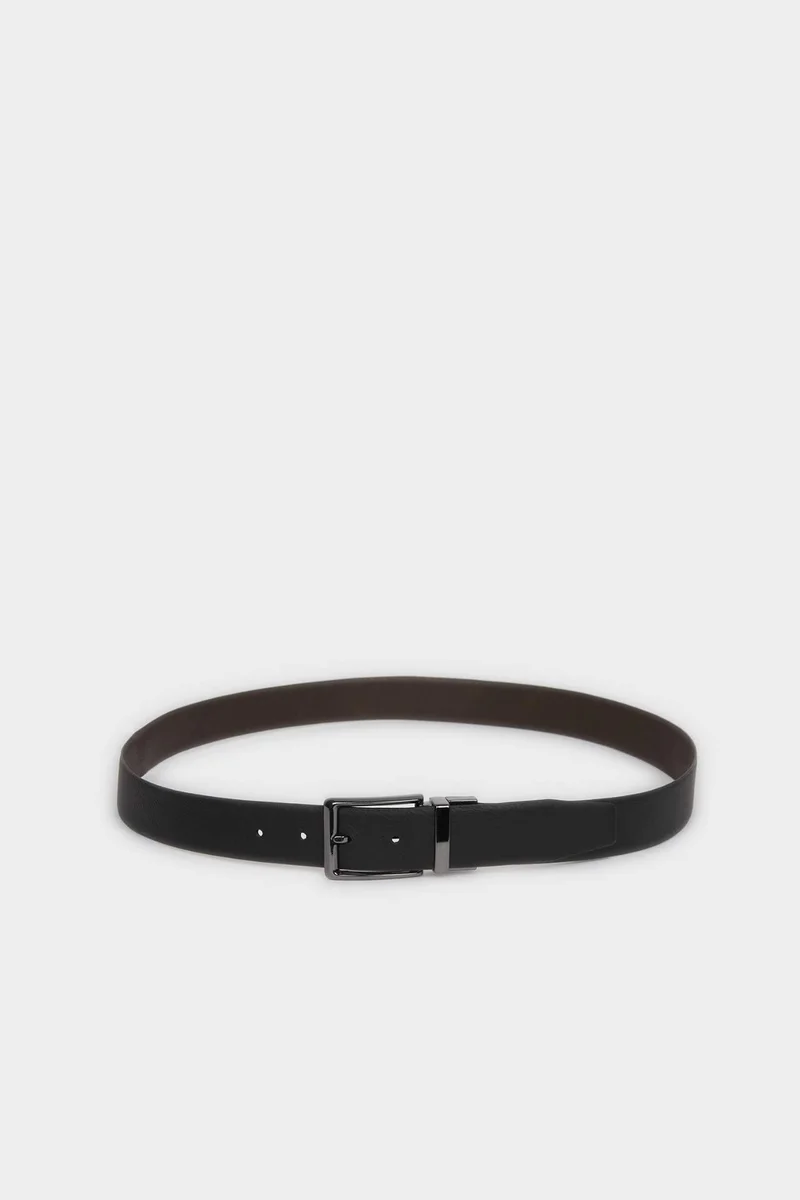 ديفاكتو Man Double Sided Clasp Faux Leather Jean Belt