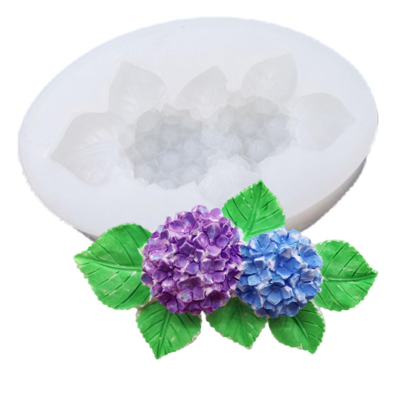 NINEXY Hydrangea Flower Silicone Mold for Candle Soap Fondant Chocolate Candy Cake Decorating Baking Pastry Polymer Clay - Image 1