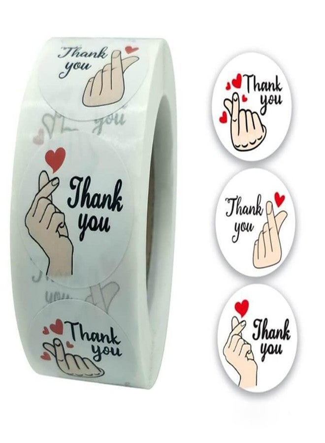 Touchcart Watercolor 500pc Thank You Heart Stickers, Round Thank You Adhesive Sticker for Small Business Wedding Supplies Packing Stickers Gift Wrap (1Inch/2.5cm) Toy - Image 1