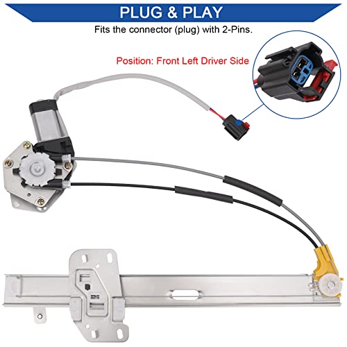 Obaee 741-768 Front Driver Side Power Window Lift Regulator with Motor Compatible with Jeep Cherokee XJ 1997-2001 Replacement OEM 55154959AI - Image 3