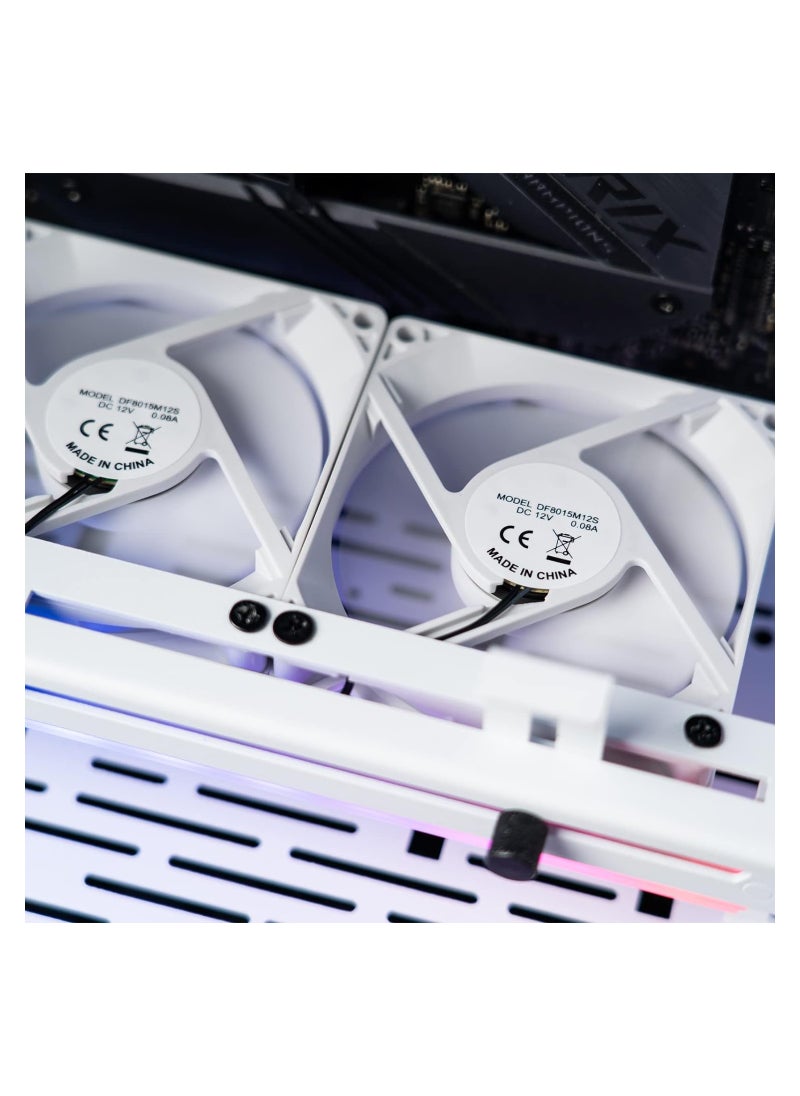 ماركة غير محددة مبرد بطاقة رسوميات مزود بمصباح LED ARGB 5V 3Pin وثلاث مراوح 80 مم، وحامل بطاقة رسوميات LED RGB، ومبرد وحدة معالجة الرسوميات سهل التركيب - أبيض  - Image 3