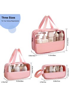 3 Pack Travel Toiletry Bag, Waterproof Clear PVC Makeup Cosmetic Bag, Zippered Carry on Pouch, Portable Travel Bag for Bathroom, Vacation, Pink - pzsku/Z56F5F47DC2224C1D7E27Z/45/_/1686036228/733af1f5-7f40-4211-9b74-5f1a9093571b