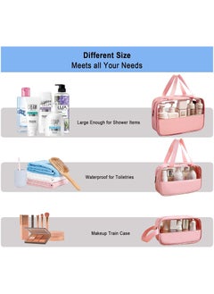 3 Pack Travel Toiletry Bag, Waterproof Clear PVC Makeup Cosmetic Bag, Zippered Carry on Pouch, Portable Travel Bag for Bathroom, Vacation, Pink - pzsku/Z56F5F47DC2224C1D7E27Z/45/_/1686036229/7a076e4b-d590-48c1-b1b3-c00e14fdd0a9