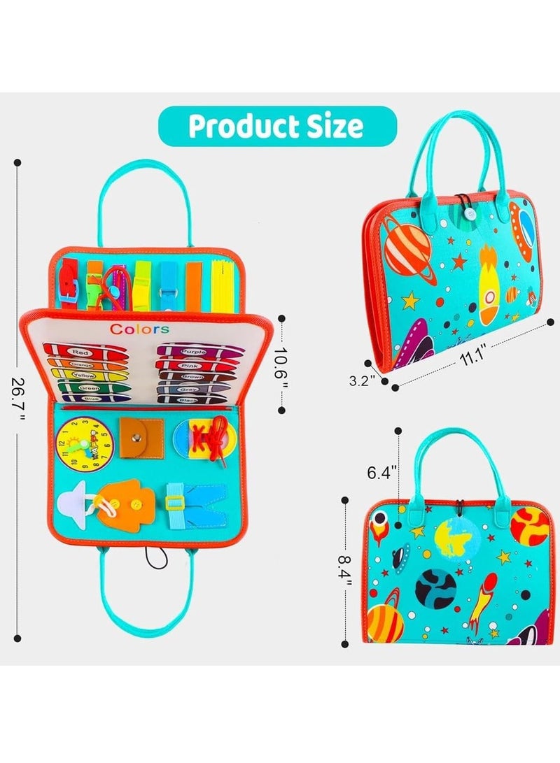 Toddler Busy Board Montessori Toys for 1 2 3 4 Year Old, Sensory Board Educational Activities for Learning Fine Motor Skills - Travel Toys for Plane Car, Gift for Boys Girls - Image 3