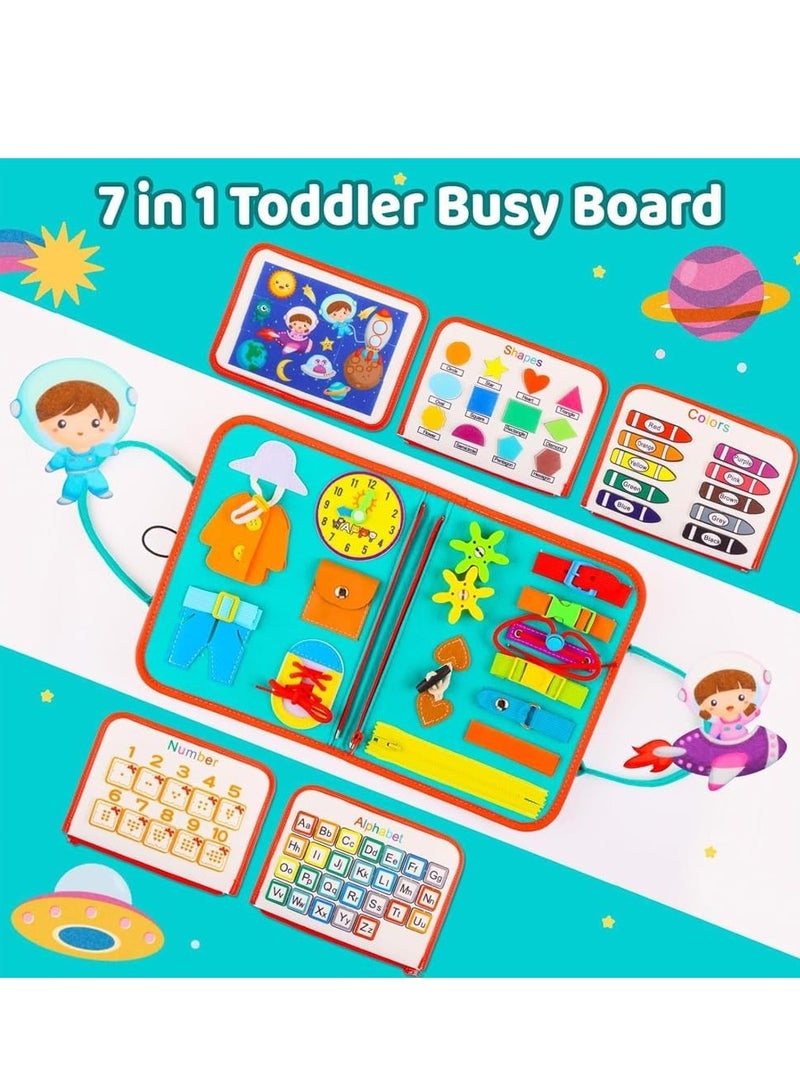 Toddler Busy Board Montessori Toys for 1 2 3 4 Year Old, Sensory Board Educational Activities for Learning Fine Motor Skills - Travel Toys for Plane Car, Gift for Boys Girls - Image 5