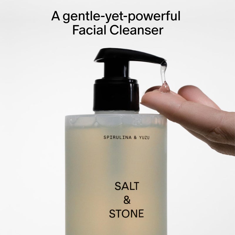 Salt & Stone Facial Cleanser for Women & Men, Spirulina & Yuzu Gentle Facial Wash with Hyaluronic Acid, Squalane, For All Skin Types, Vegan, Cruelty Free, 7.2 oz - Image 2