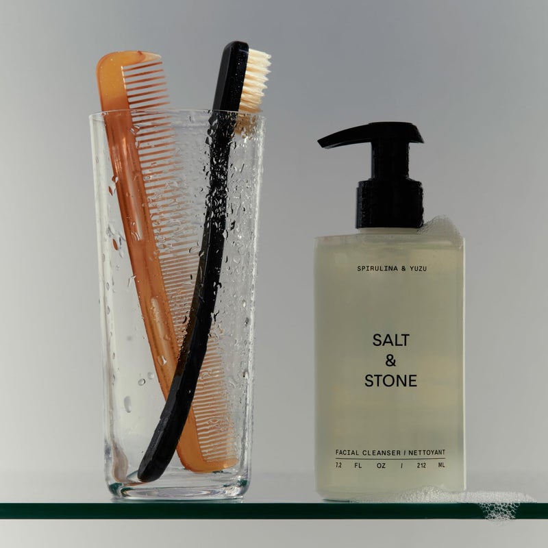 Salt & Stone Facial Cleanser for Women & Men, Spirulina & Yuzu Gentle Facial Wash with Hyaluronic Acid, Squalane, For All Skin Types, Vegan, Cruelty Free, 7.2 oz - Image 4