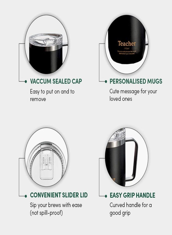 VAHDAM Teacher Travel Mug 300ml (10.1oz) - Stainless Steel Vacuum Insulated Coffee & Tea Tumbler with Lid, Reusable Hot & Cold Cup, Mother’s Day Gift for Teachers, Mom Teacher Appreciation - Image 5