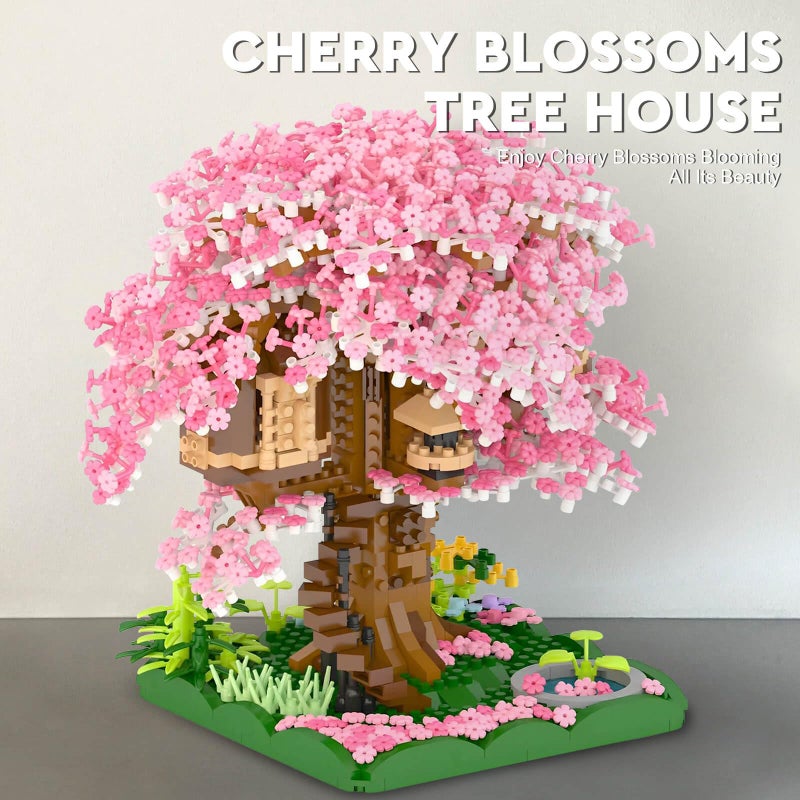 Vziimo Cherry Blossom Bonsai Tree Building Set, Japanese Sakura Tree House Model Sets for Adults, 2028Pcs Mini Micro Bricks Collectible Creative Gift for Teens Girls 14+ - Image 4