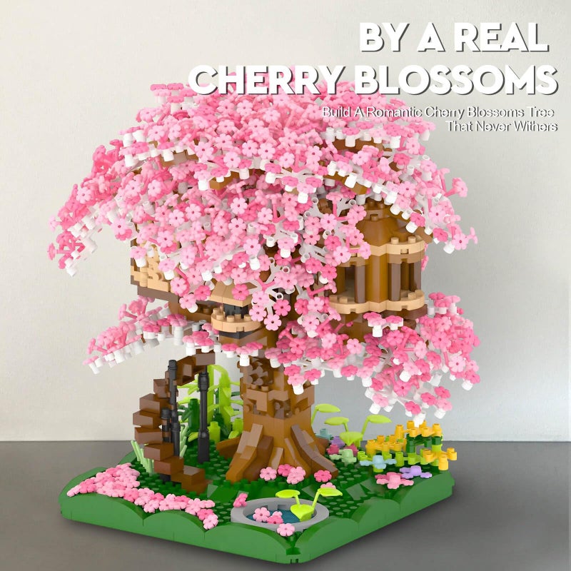 Vziimo Cherry Blossom Bonsai Tree Building Set, Japanese Sakura Tree House Model Sets for Adults, 2028Pcs Mini Micro Bricks Collectible Creative Gift for Teens Girls 14+ - Image 5