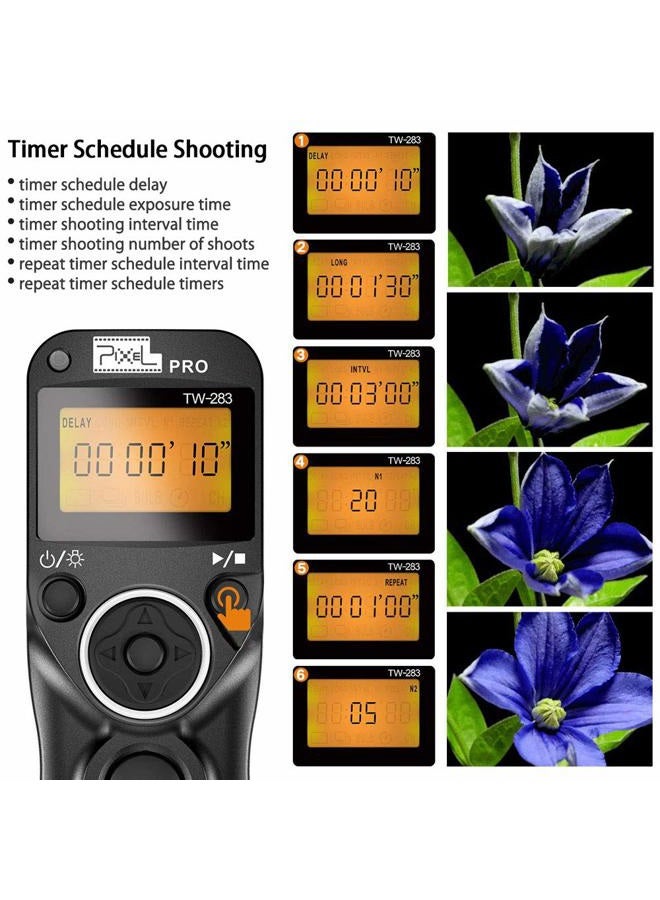 Pixel Wireless Remote Commander Shutter Release Cable Timer TW-283 S2 Wired Shutter Release Cable Compatible for Sony Alpha a7, a77II, a7R,a7RII, a7S, a5100, a6000 - Image 3
