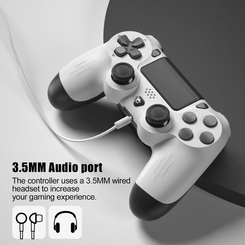 KOTILE Wireless Controller for P4 Gamepad with Touchpad  Motion Sensor  1000mAh Rechargeable Battery for P4/P4 Slim/P4 Pro and PC(White) - Image 4