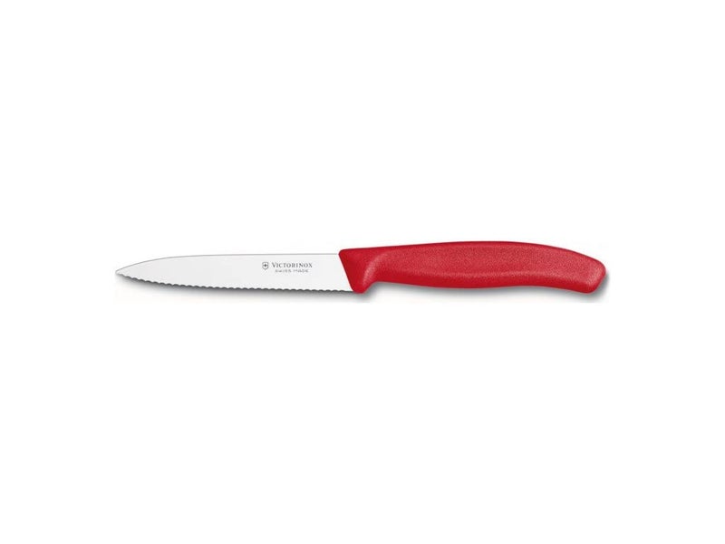 Victorinox Swiss Classic 4-Inch Spear Tip, Serrated, Red Paring Knife - Image 4