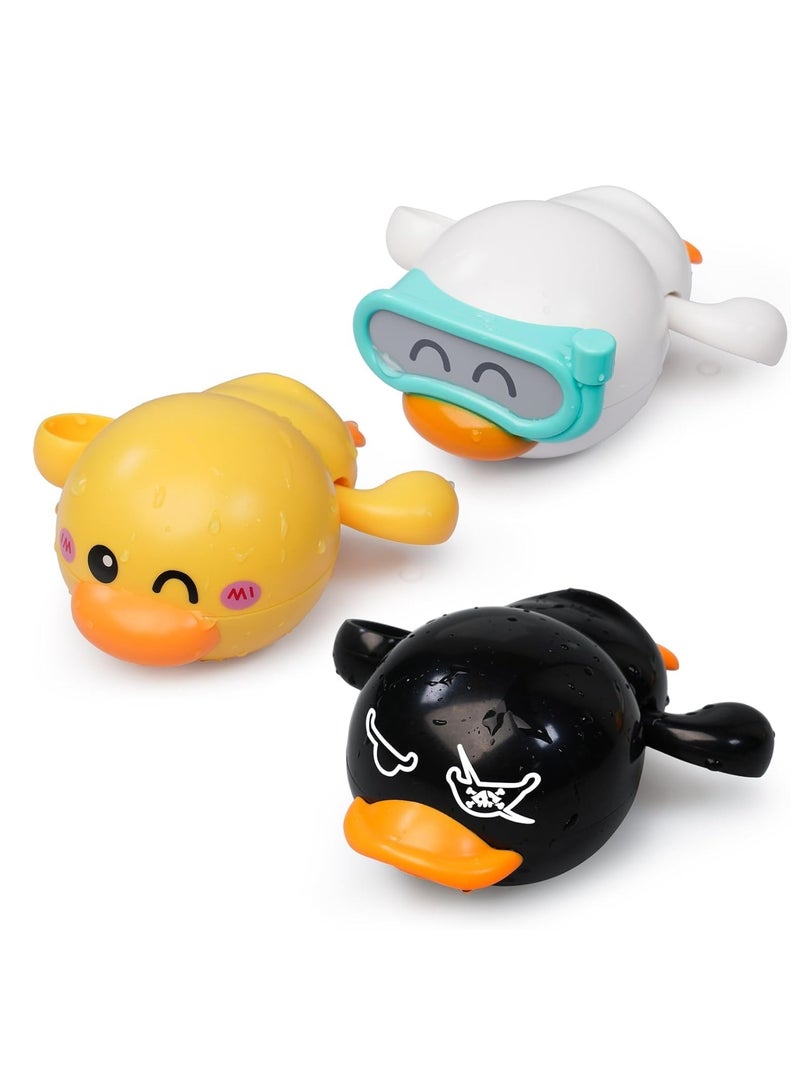 Raxoom Bath Toys, 3 Pcs Wind Up Duck Bathtub Toys for Toddlers 1-3 Years Old, Floating Pool Games, Water Toys for Swimming for Boys and Girls - Image 1