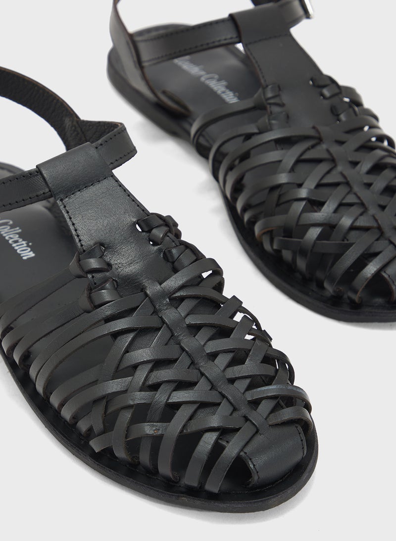 LEATHER COLLECTION Flat Fisherman Sandal  - Image 4