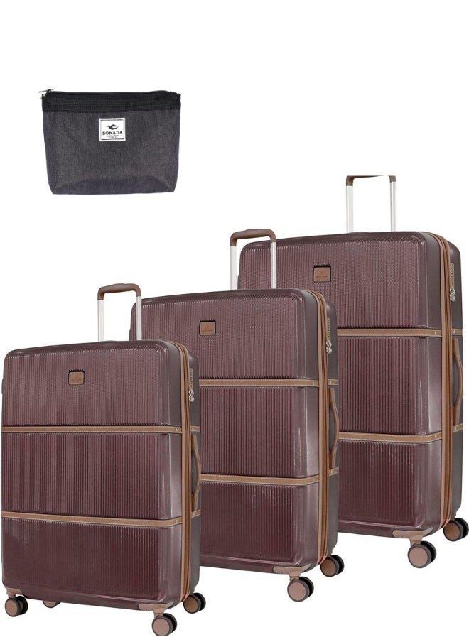 pierre cardin Hardside Luggage Classic Leather Collection Set of 3  - Image 1