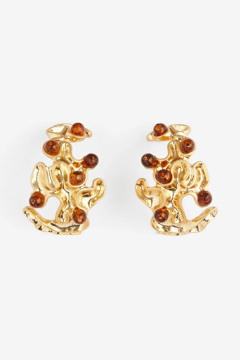 H&M Bead-detail hoop earrings
