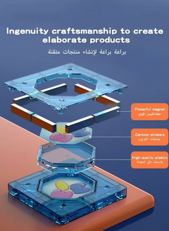 إسكدنيا كتل بناء مغناطيسية، كتل بناء مغناطيسية ثلاثية الأبعاد شفافة، لوحات بناء مغناطيسية، 105 قطعة ألعاب تعليمية ترفيهية، تعليمية للأطفال من عمر 3 سنوات فما فوق (105 قطعة) - Image 5