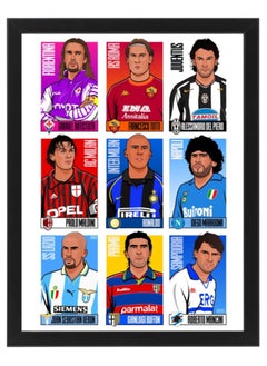 Boomah Accessories Football Legends 90's Serie A ( Batistuta, Ronaldo, Totti) Poster with Frame 30x40cm 