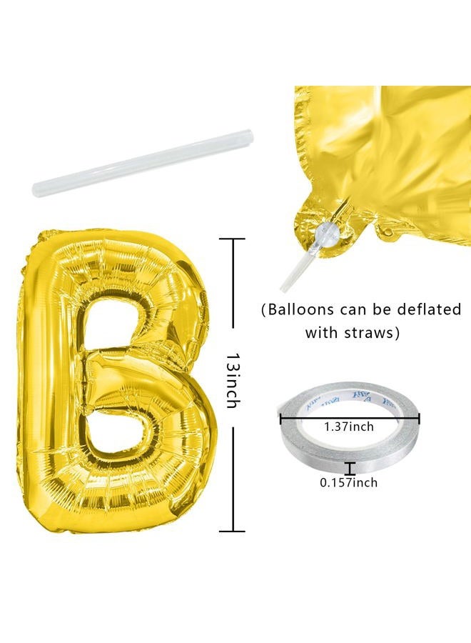 K.E.J. Gold Happy Birthday Balloon Banner Set -16 Inch Foil Letters Balloons, Reusable Birthday Decorations and Party Supplies, Suitable for Men and Women's Birthday Decorations，Party Backdrop - Image 2