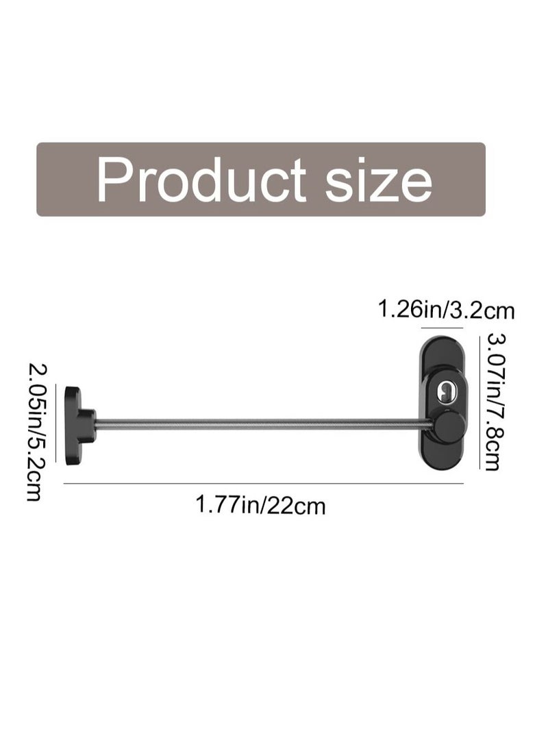 Excefore Window Safety Locks, 2 Pcs Window Locks Child Safety, Window Restrictor Scratch Window Door Safety Locks, with Key Screw, for Child Safety and Protection - Image 3