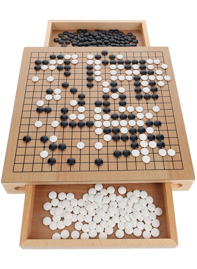 وي جيمز مجموعة 12 بوصة - مجموعة جو تقليدية مع أدراج تخزين قابلة للسحب، جوبان خشبي محمول، ألعاب لوحية إستراتيجية للكبار، لعبة جو بورد من وي جيمز - Image 1